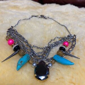 Lily Rose tribal chain necklace blue turquoise